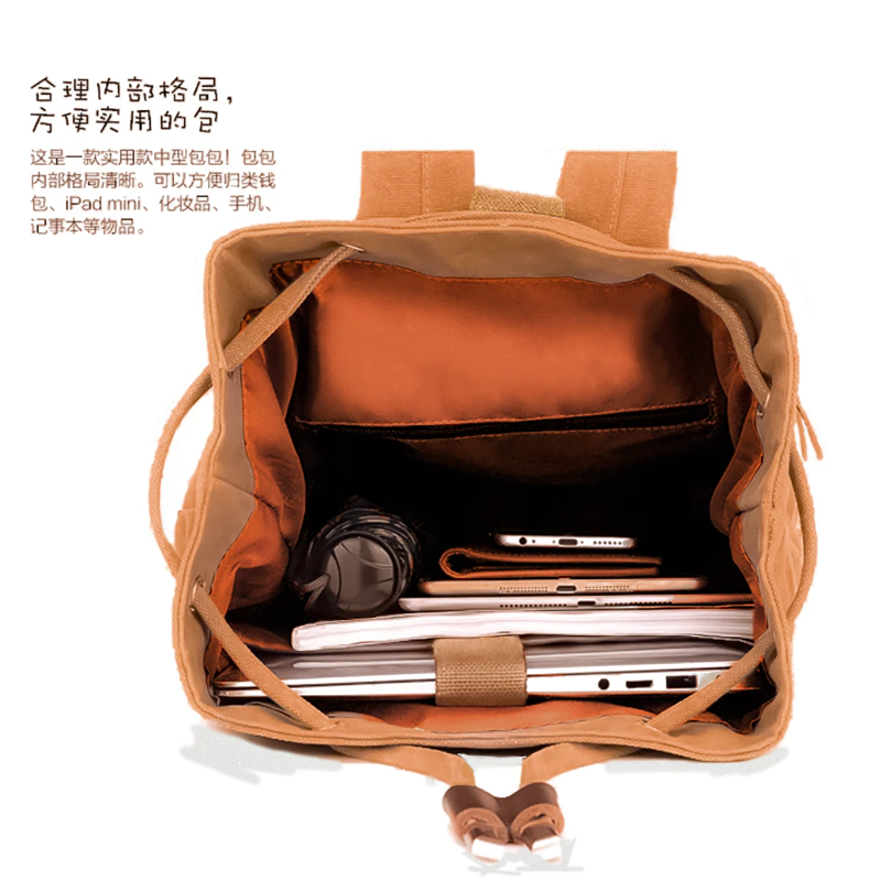 B1056 XINCADA High Density Thick Canvas Outdoors Backpack - Image 5